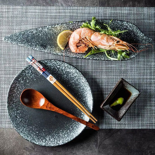 1pc Ceramic Sushi Plate, Creative Leaf Design Plate for Cuisine Restaurants, Sashimi Plate, Fish Plate, Dessert & Snack Plate