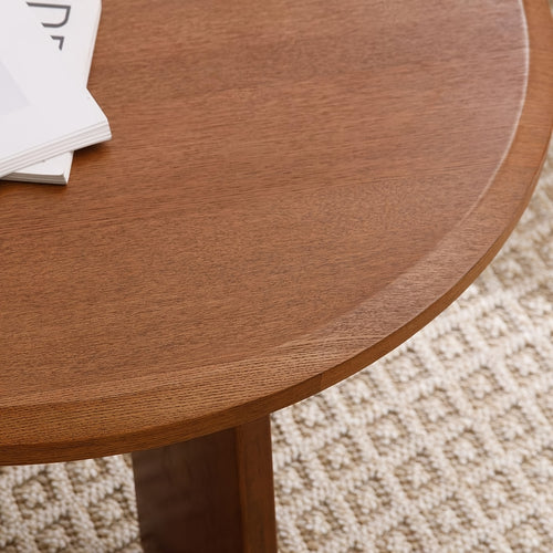 16 Inches Cute Wooden 1Pc Classic Round Coffee Table, Suitable for Living Room, Home Decoration, Balcony