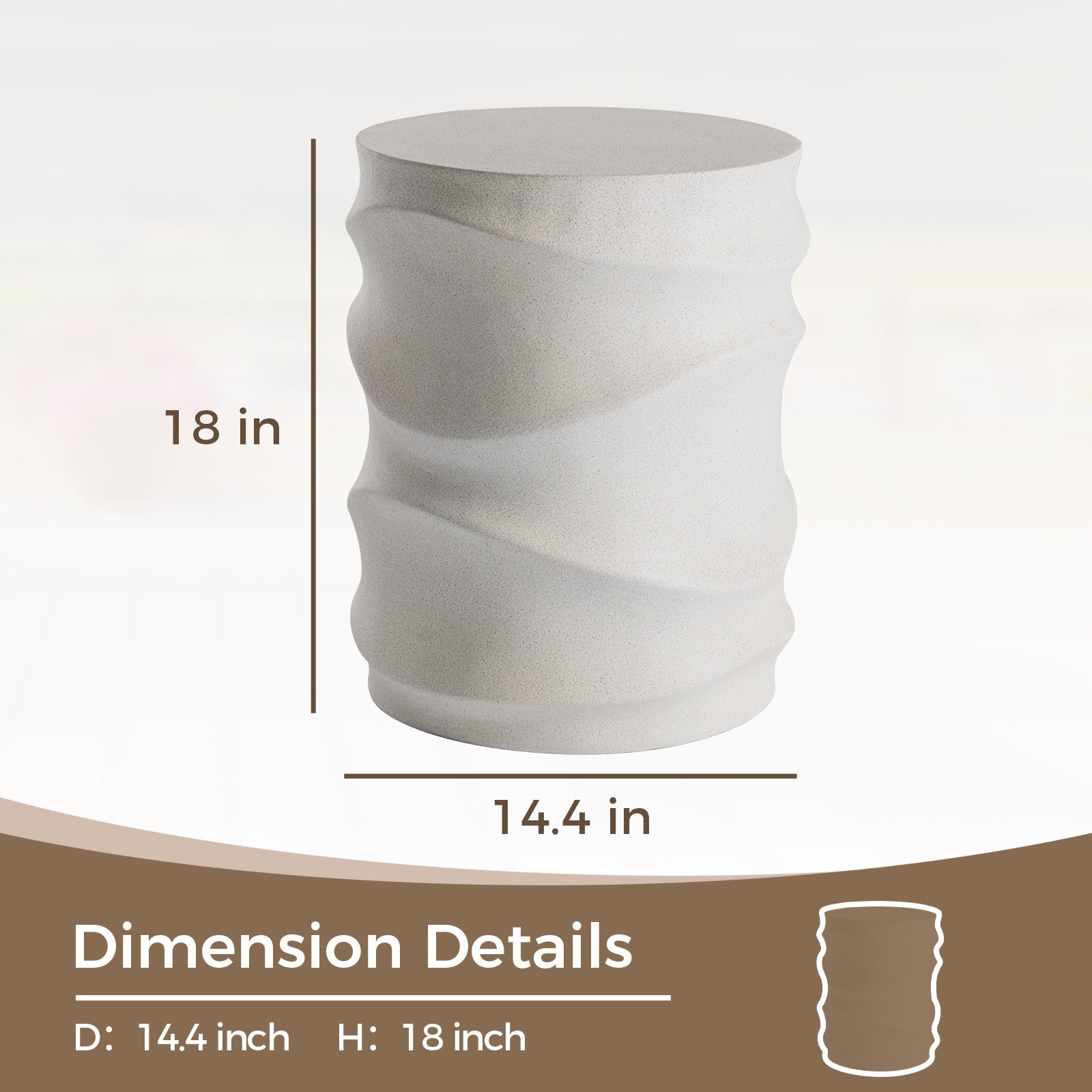 Outdoor Side Tables for Patio, Courtyard Coffee Table, 18\