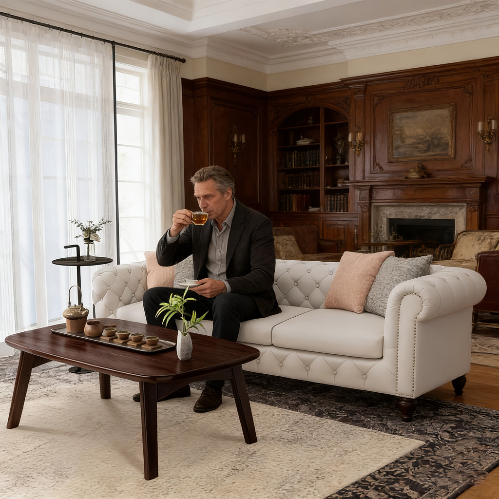 Foldable Japanese-Style Table Suitable for Indoor\u002FOutdoor Use - Modern Portable Coffee & Tea Table with Walnut Top, Space-Saving Design, No Assembly Required, Foldable Desk for,, Office (31.5×17.7×13.8 Inches)