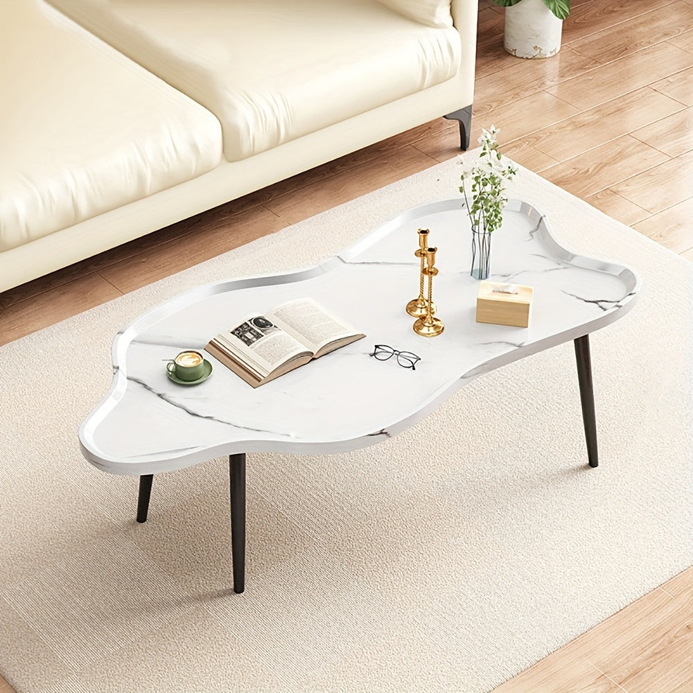 1pc Cloud Coffee Table, Suitable for Living Rooms, Modern Home Use, Side Table for Sofa, Small Tea Table for Balcony, Unique, High-end Feel, Balcony Coffee Table