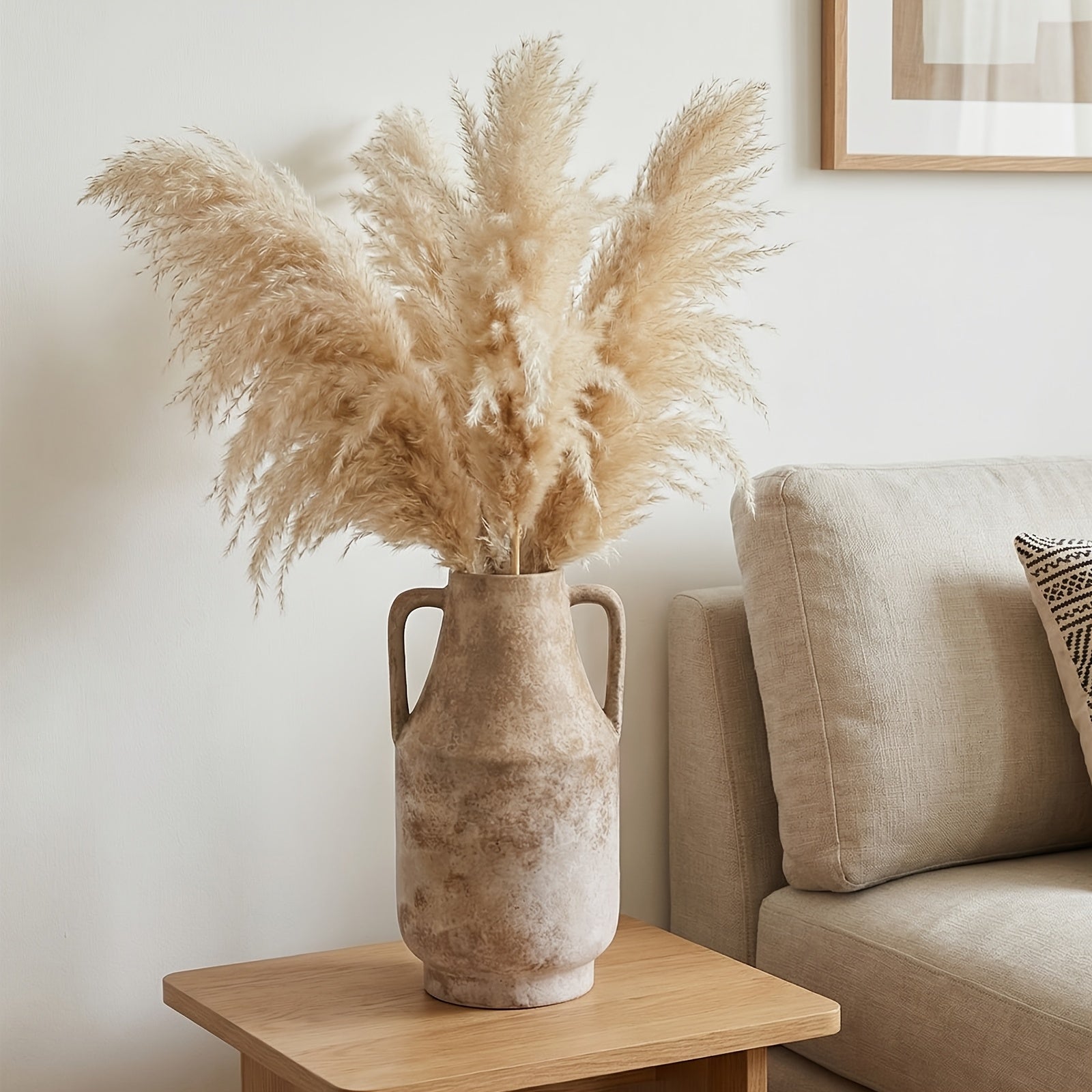 TOMNK Large Rustic Farmhouse Ceramic Vase - Vintage Base Table Vase Suitable for Living Room, Kitchen,, 11\