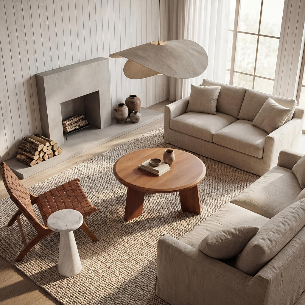 16 Inches Cute Wooden 1Pc Classic Round Coffee Table, Suitable for Living Room, Home Decoration, Balcony