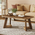 Coffee Table, Farmhouse Center Table with V-Shaped Legs, 47.2 X 23.6 Inches Rectangle Living Room Tables, Easy to Assemble, Rustic Brown