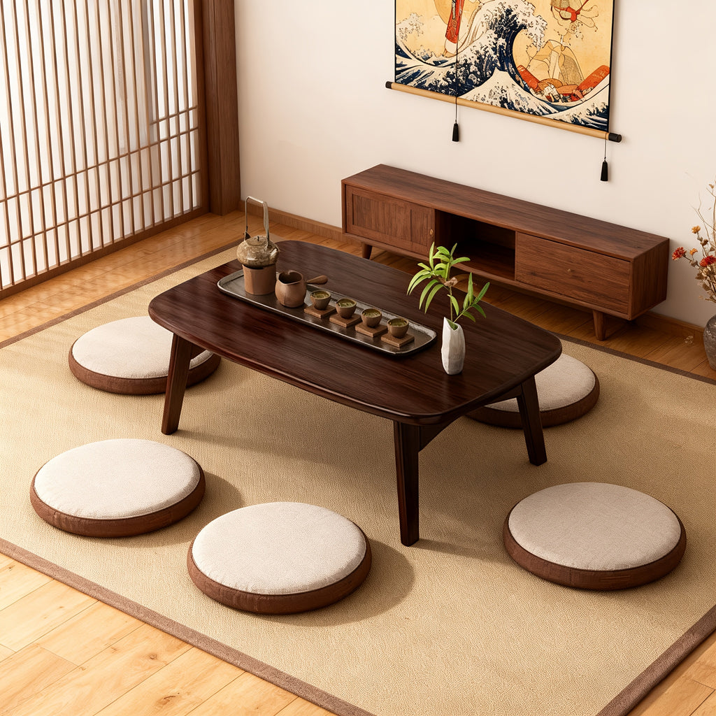 Premium Bamboo Collapsible Coffee Table, Japanese-Inspired Low Folding Table, Floor Table in Japanese Style, No Assembly Needed, Tatami Folding Table, Convenient And Easy to Store, Ideal for Bedrooms, Living Rooms, And Outdoor Use (31.5*15.7*14.2In)