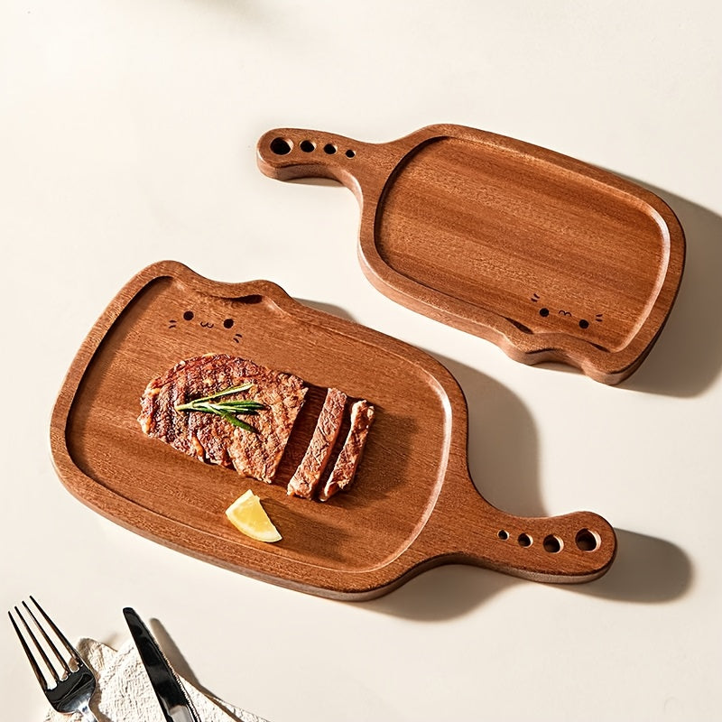 1pc \u002F Ebony Tray, Cat-Shaped Dinner Plate, Household And Commercial, Cake Bread Plate, Cat Sabili, Cartoon Pizza Tray