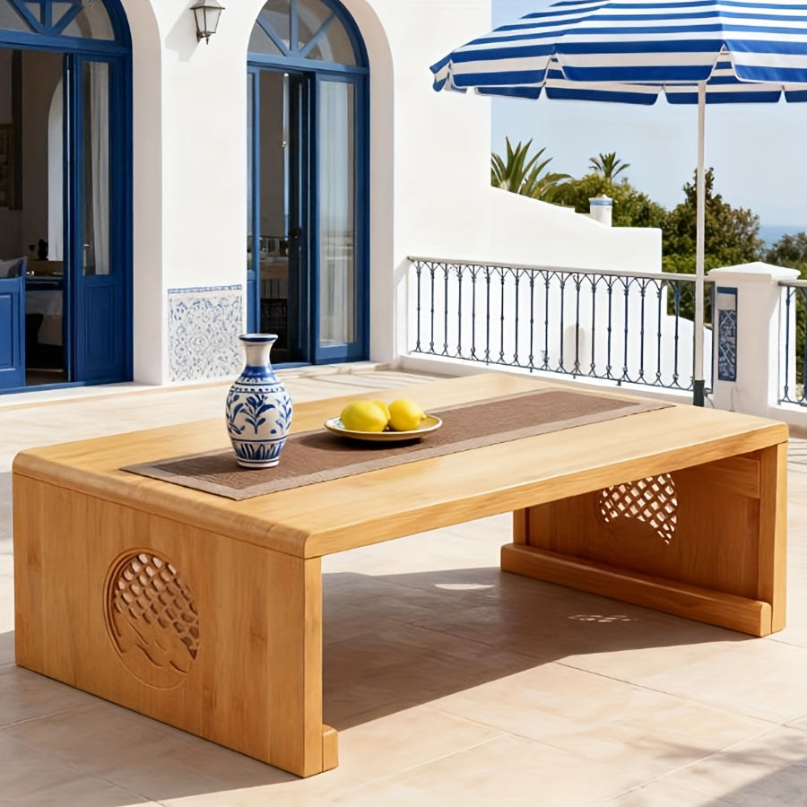 Japanese-Style Floor Table with Foldable Legs - Bamboo Low-Profile Bedside Table Suitable for Coffee, Tea, Meditation Altar, Bedside Use - Foldable Design, Space-Saving, Easy Assembly-Free Setup